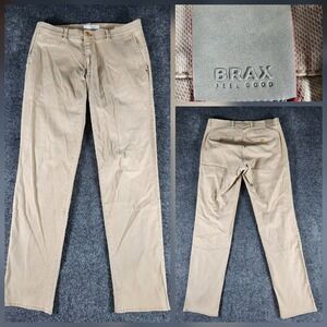 BRAX Feel Good Fabio Hi-Flex Men's Pants Size 32x32 Light Brown Slash Pockets